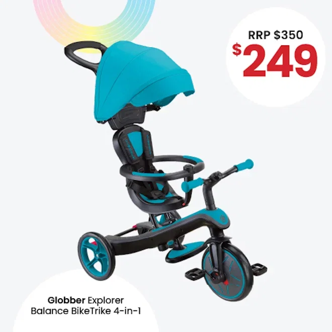 Globber Explorer Balance BikeTrike 4-in-1: Teal 10m to 5yrs