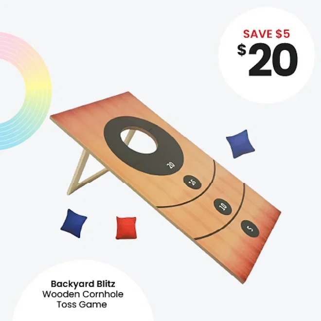 BACKYARD BLITZ WOODEN CORNHOLE TOSS GAME