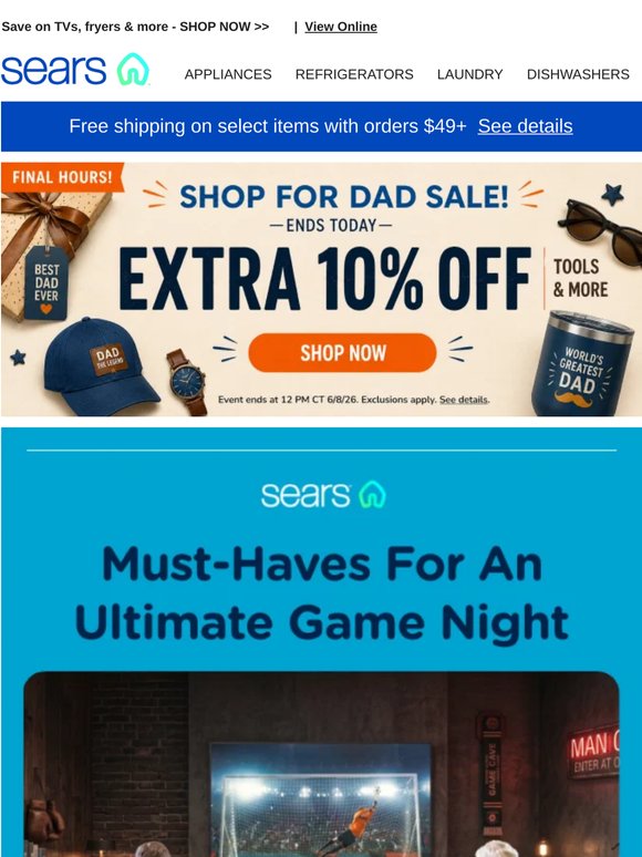 🕛 Hurry! Shop For Dad Sale ends @ 12pm CT! Grab an extra 10% off before it's too late! 🎉