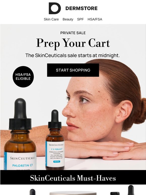 The SkinCeuticals Sale starts at midnight...