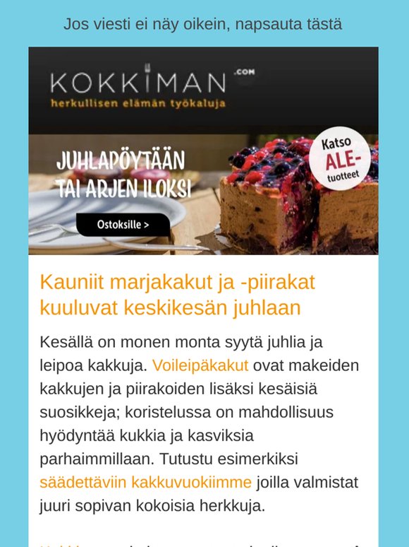 Juhannusherkuissa onnistumiseen löydät välineet Kokkimanista