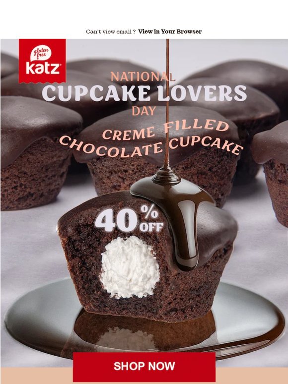 40% Off Chocolate Creme Cupcakes? Let’s celebrate.🧁