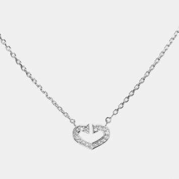 C de  Heart 18k White Gold Nec