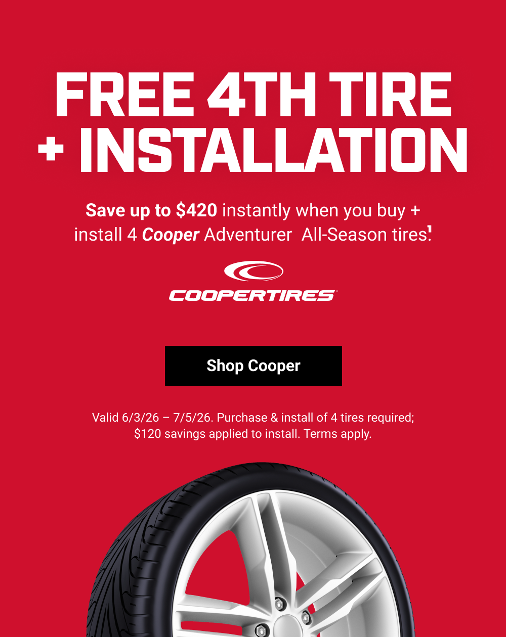 FREE 4TH TIRE + INSTALLATION(1)
