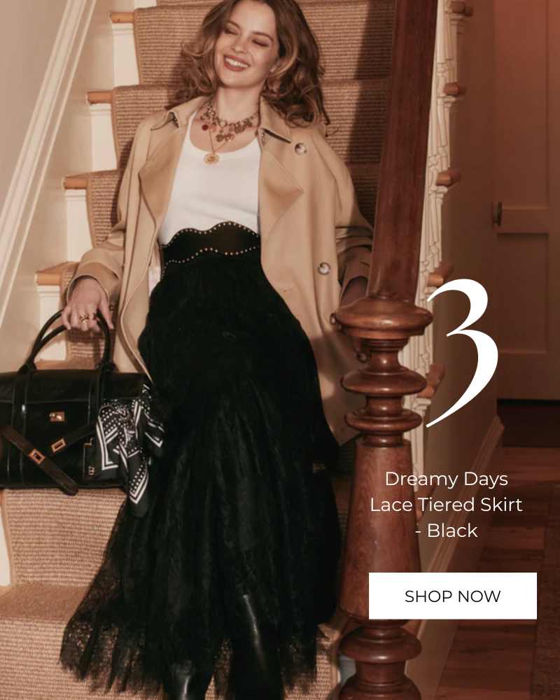 Dreamy Days Lace Tiered Skirt - Black