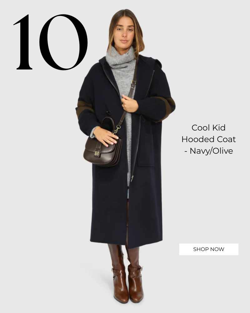 Cool Kid Hooded Coat - Navy/Olive