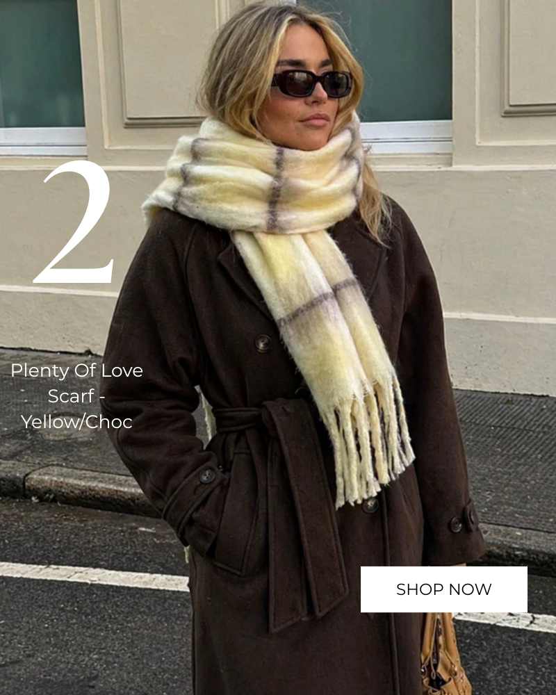 Plenty Of Love Scarf - Yellow/Choc