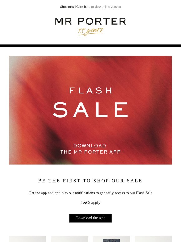 Get early access to our Sale