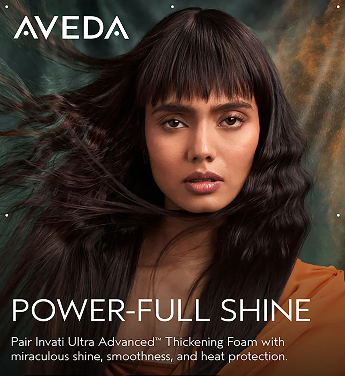 AVEDA | POWER-FULL SHINE | Pair Invati Ultra Advanced™ Thickening Foam with miraculous shine, smoothness, and heat protection.
