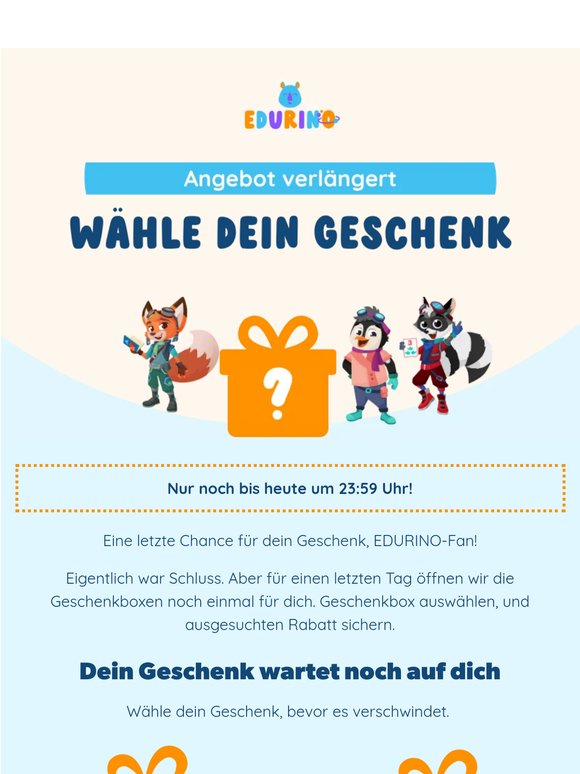 Verlängert: Dein Geschenk ist noch da 🎁