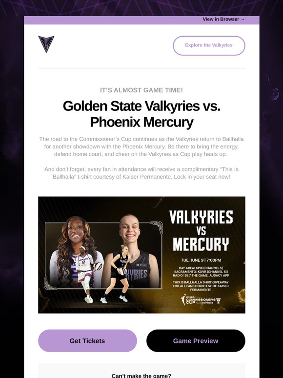 Commissioner’s Cup Clash vs. Phoenix