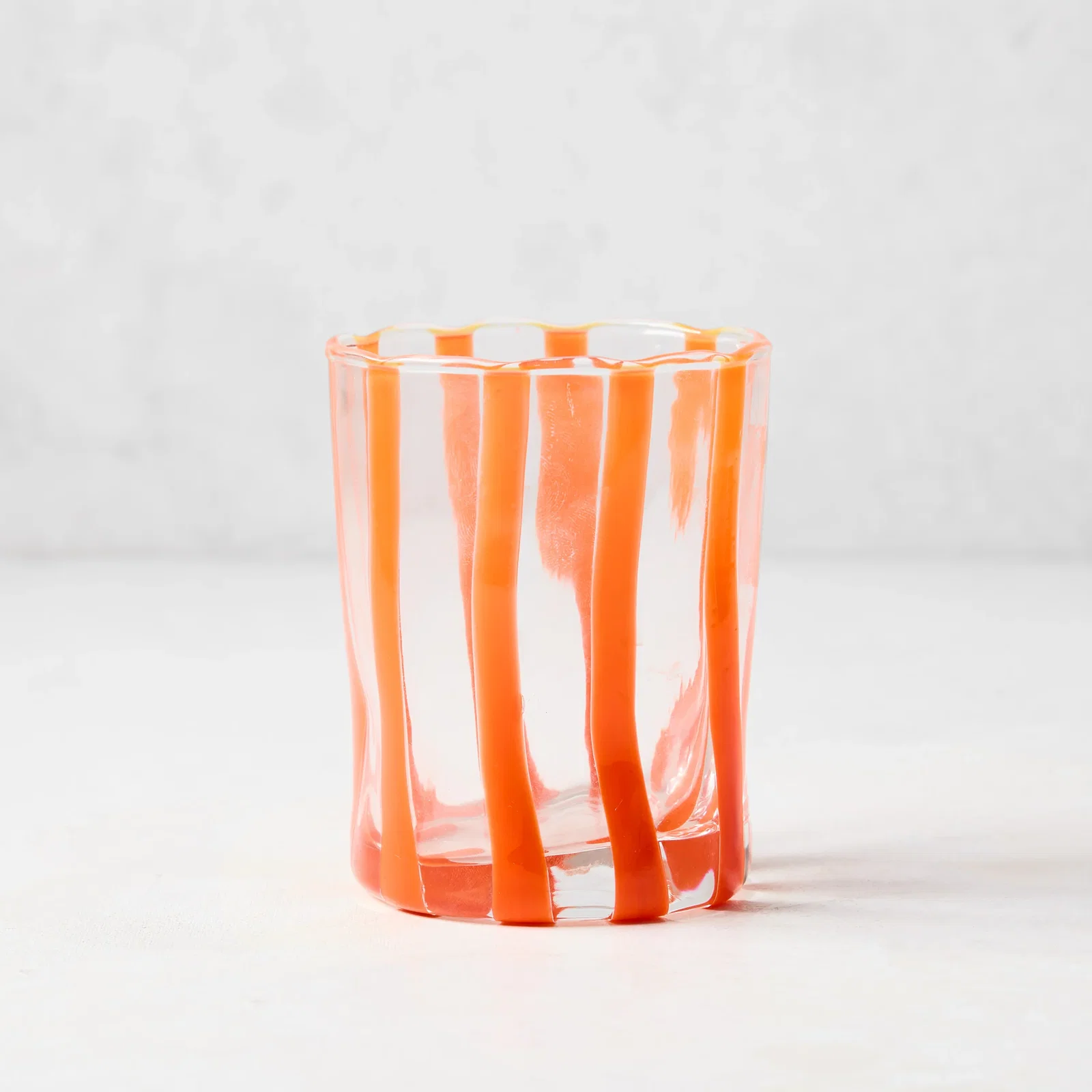 Image of Orange Stripe Double Old Fashioned Glass