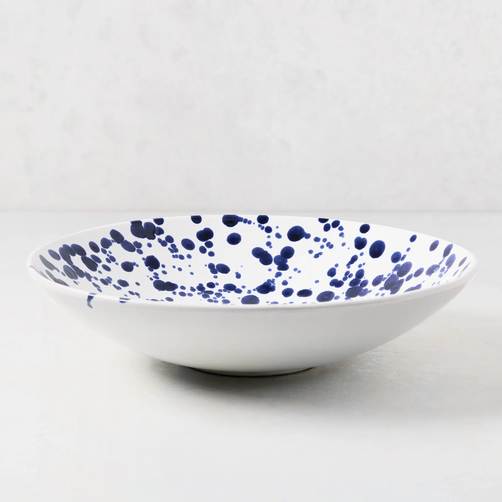 Image of Navy Blue Splatter Stoneware Serve Bowl
