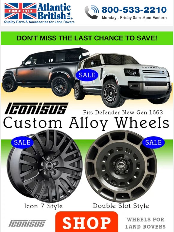 Don't Miss The New Sale - Iconisus Wheels, Plus Bosch Products ON SALE at RoverParts.com
