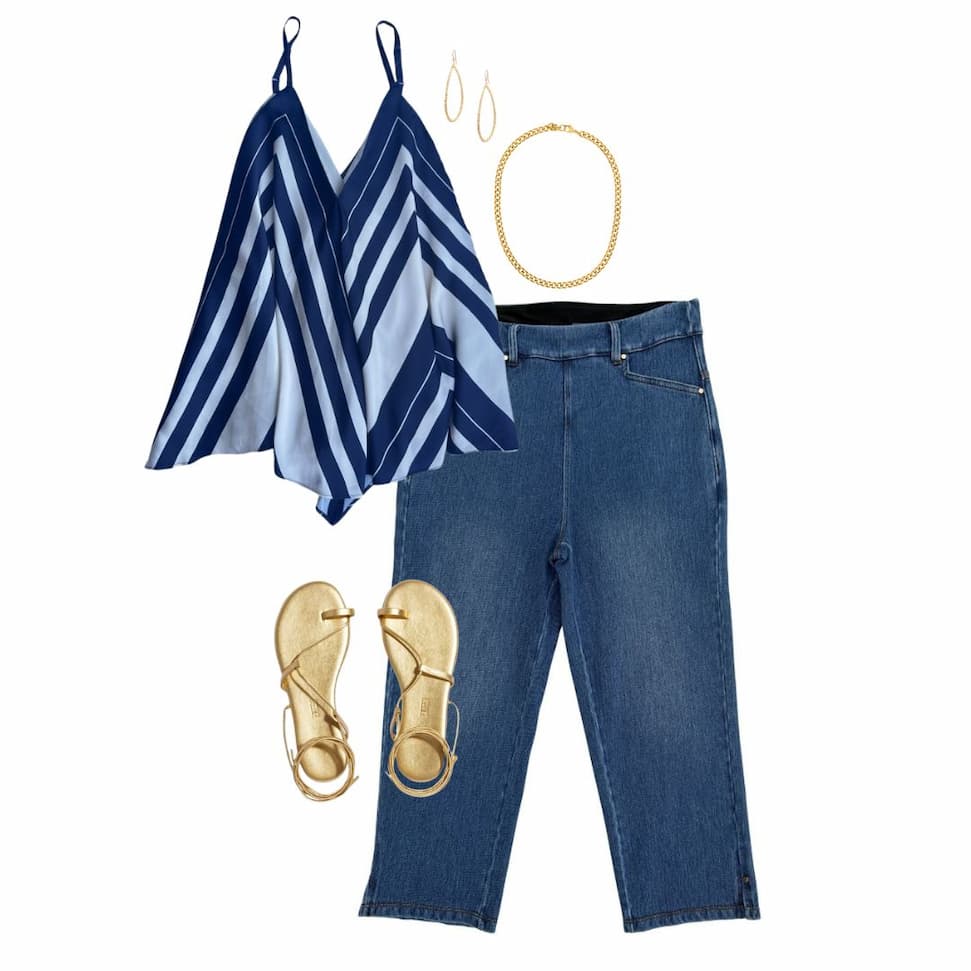 Granada Front Pocket Capri Denim