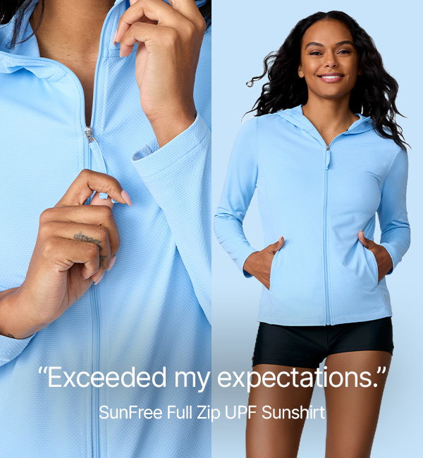 women's sunfree full zip upf sunshirt