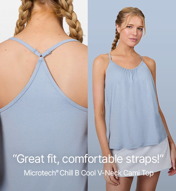 women's microtech chill b cool v-neck cami top
