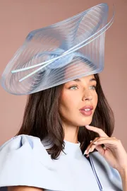 Ice Blue Quill Detail Fascinator