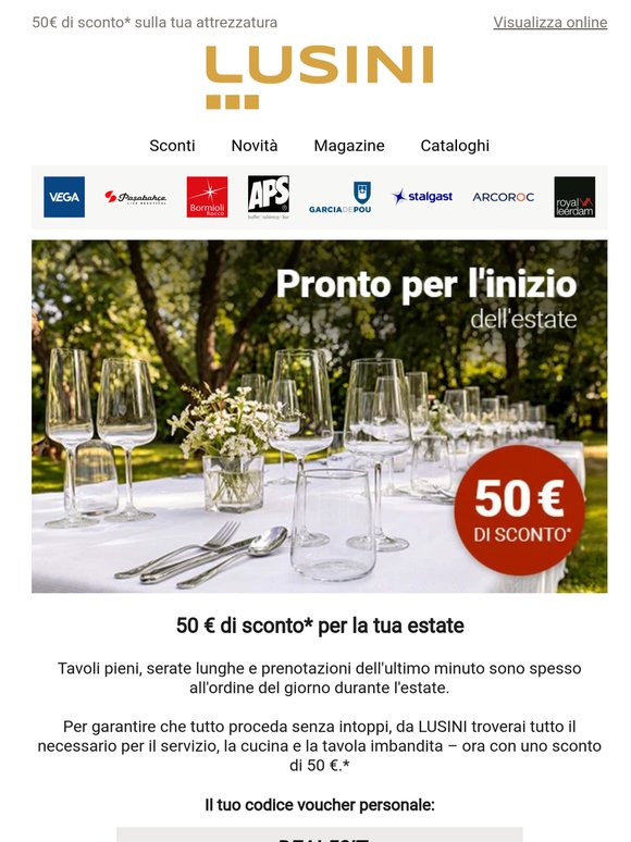 Il tuo buono da 50€ per la stagione estiva