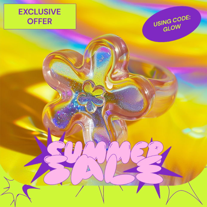 Instagram Post Template With a Colorful Style for a Jewelry Campaign 