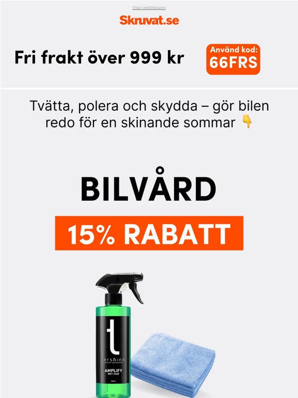 Gör bilen sommarfin - 15% på bilvård!