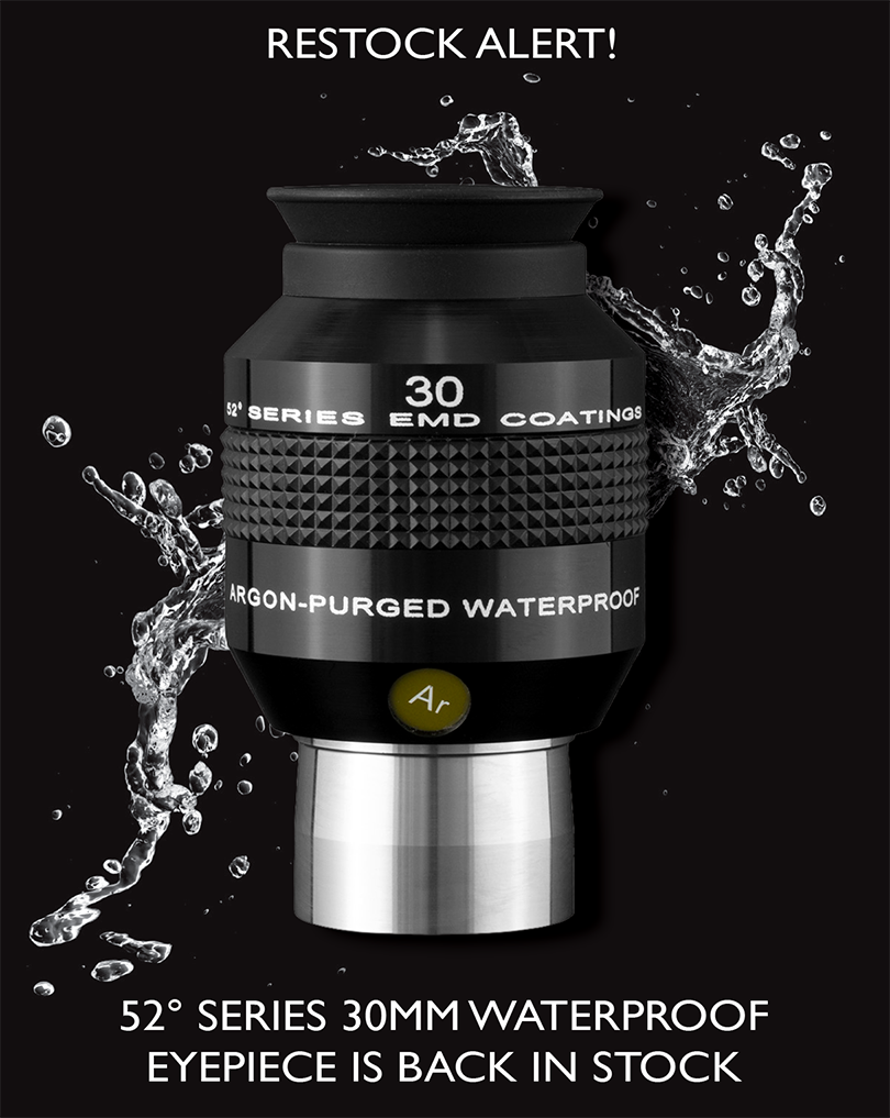52 degree Series 30mm Eyepieces on splash background