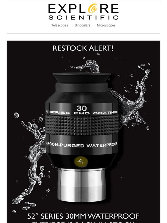 RESTOCK ALERT: The 52° 30mm Waterproof Eyepiece is back!