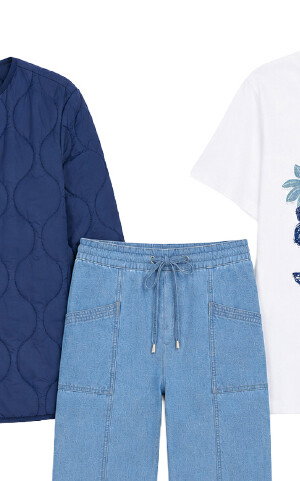 Pure Cotton Chambray Crop Trouser