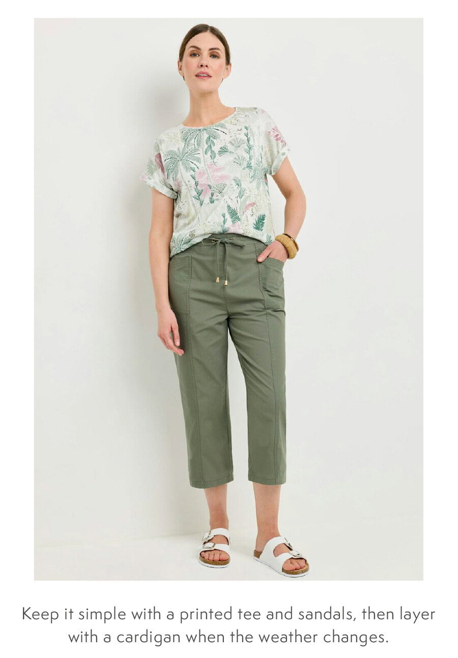 Pure Cotton Chambray Crop Trouser