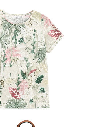 Linen Blend Printed Top