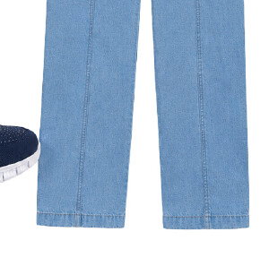 Pure Cotton Chambray Crop Trouser