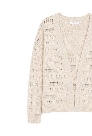 Pure Cotton Textured Edge To Edge Cardigan