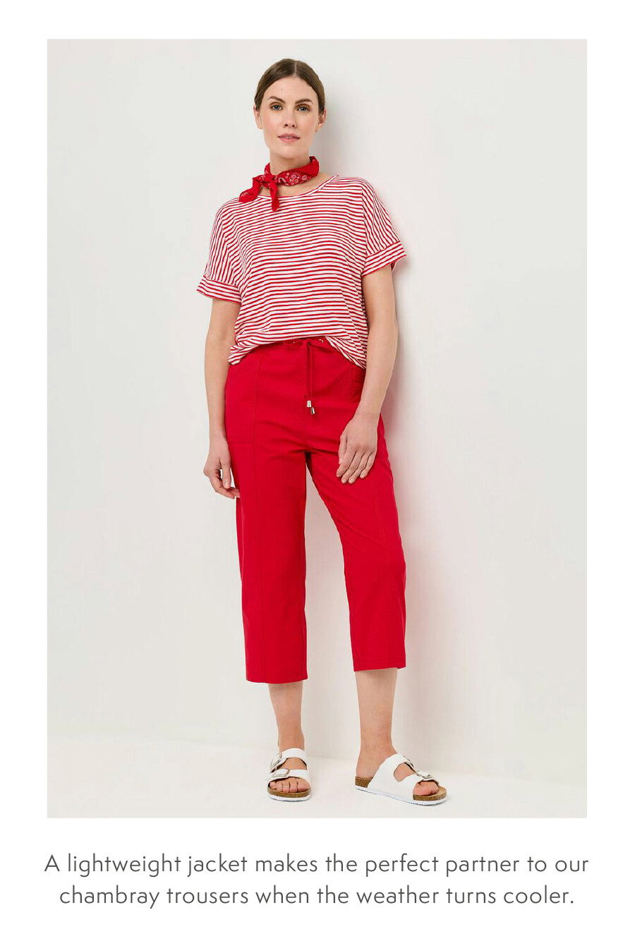Pure Cotton Chambray Crop Trouser