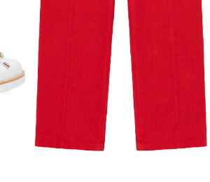 Pure Cotton Chambray Crop Trouser