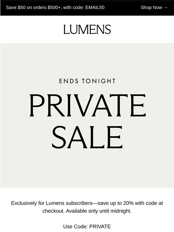 ENDS TONIGHT: Private Sale Exclusives