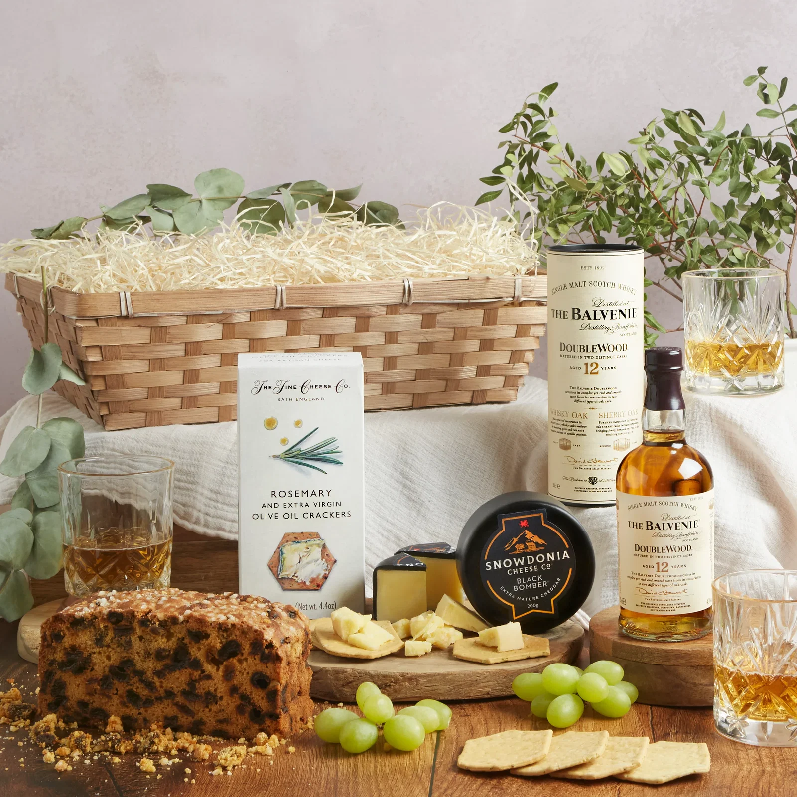 Image of Premium Whisky and Food Gift Basket