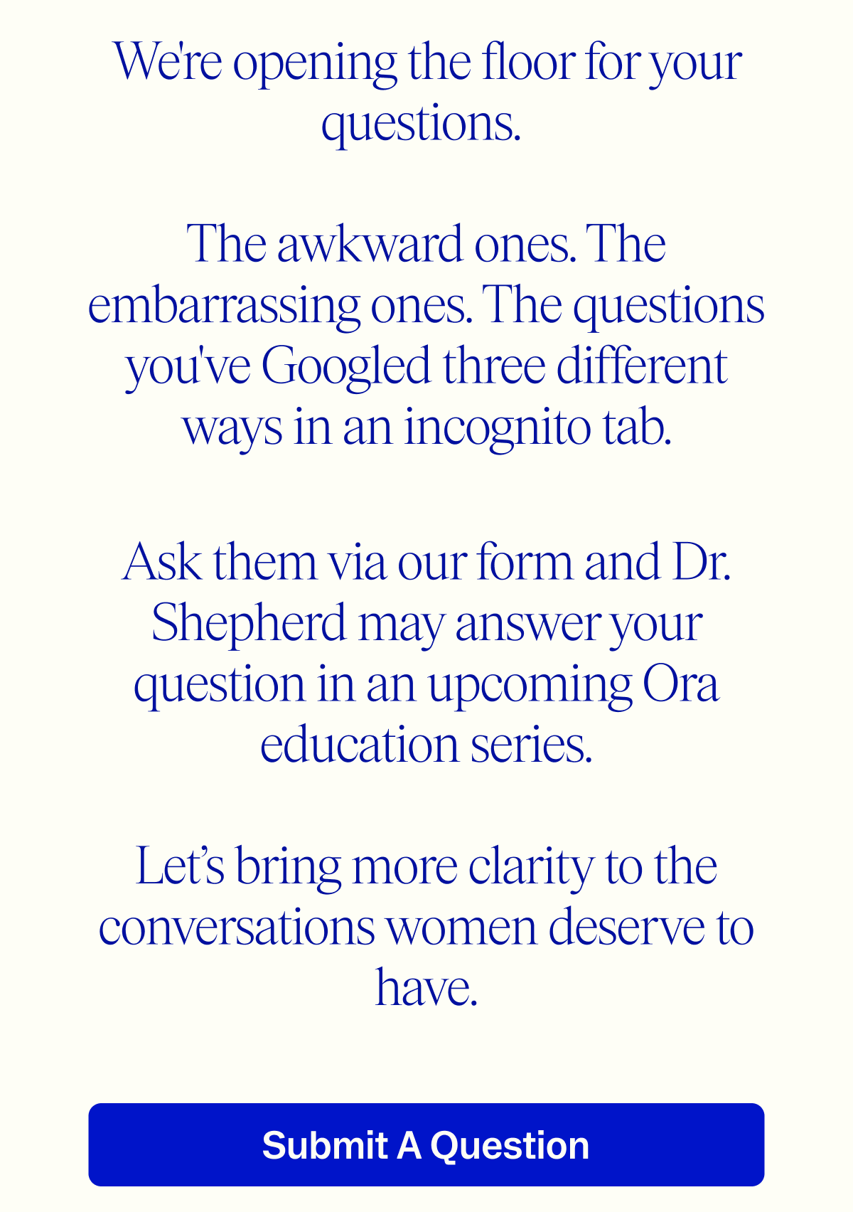 Ask Dr. Shepherd