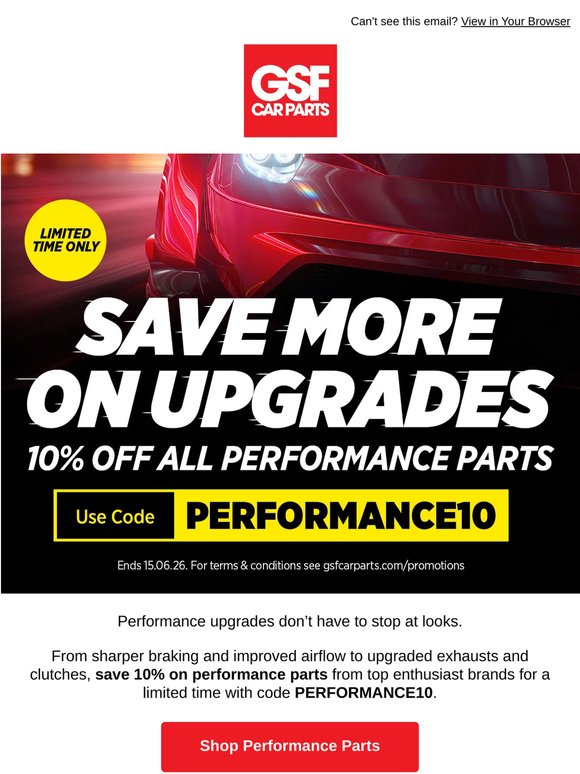 🔥 Save 10% on Performance Upgrades