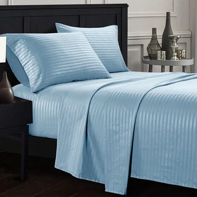4-Piece Brushed Microfiber Dobby Striped Sheet Set