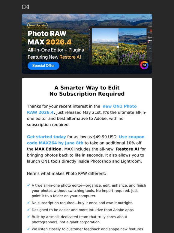 Come Back for Photo RAW 2026.4 — Extended Deal Expires Today