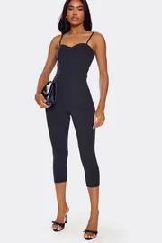 Strappy Sweetheart Neckline Capri Jumpsuit