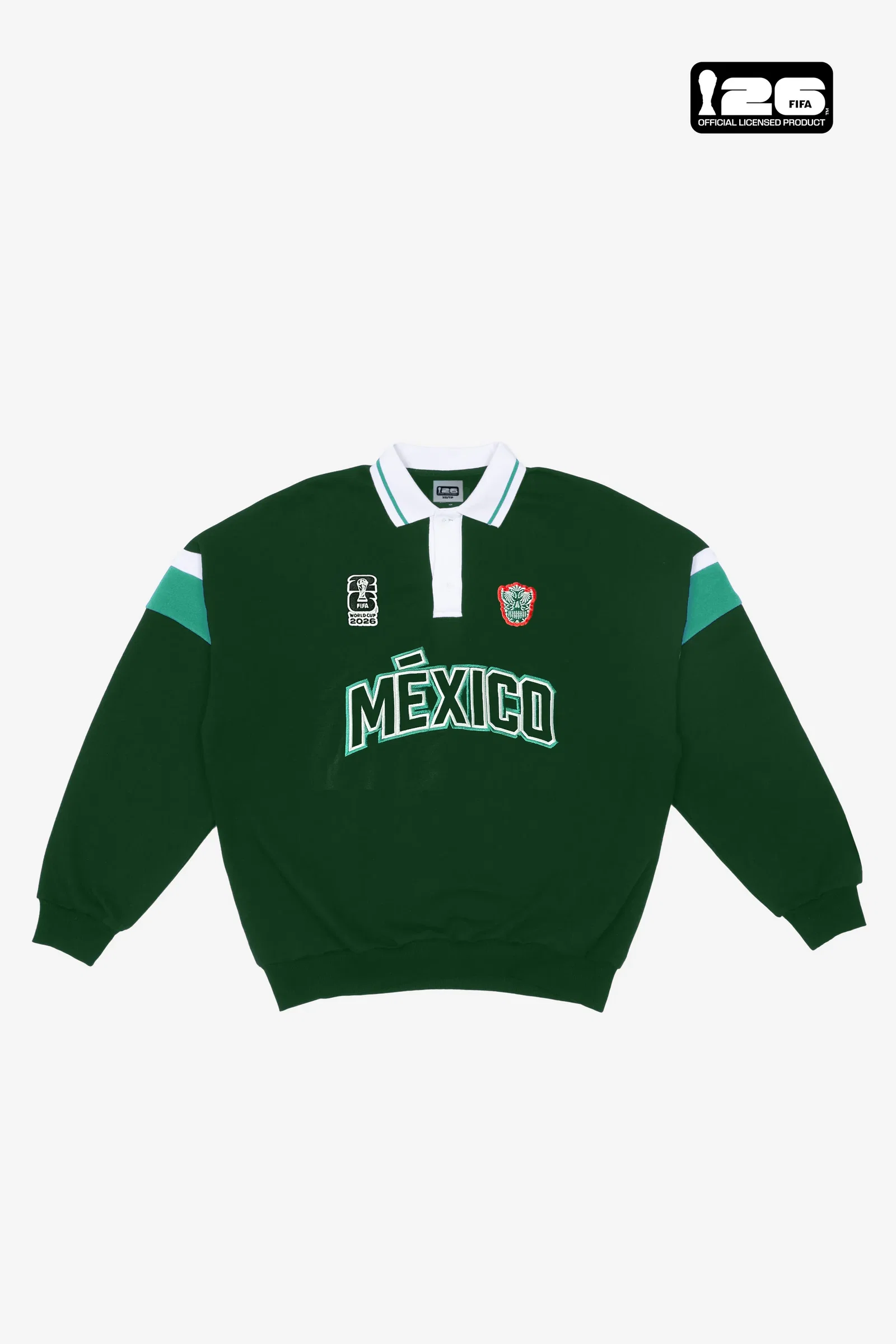Image of FIFA World Cup 2026™ Mexico Oversized Rugby - Dark Green / Light Green