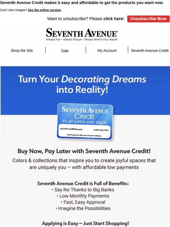 Buy Now, Pay Later When You Shop the Latest Finds at Seventh Avenue!