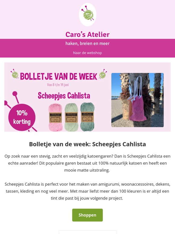 Bolletje van de week: Scheepjes Cahlista