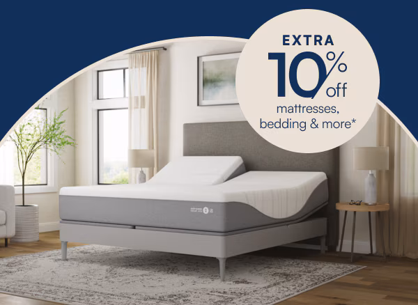 Extra 10% off mattresses bedding and more