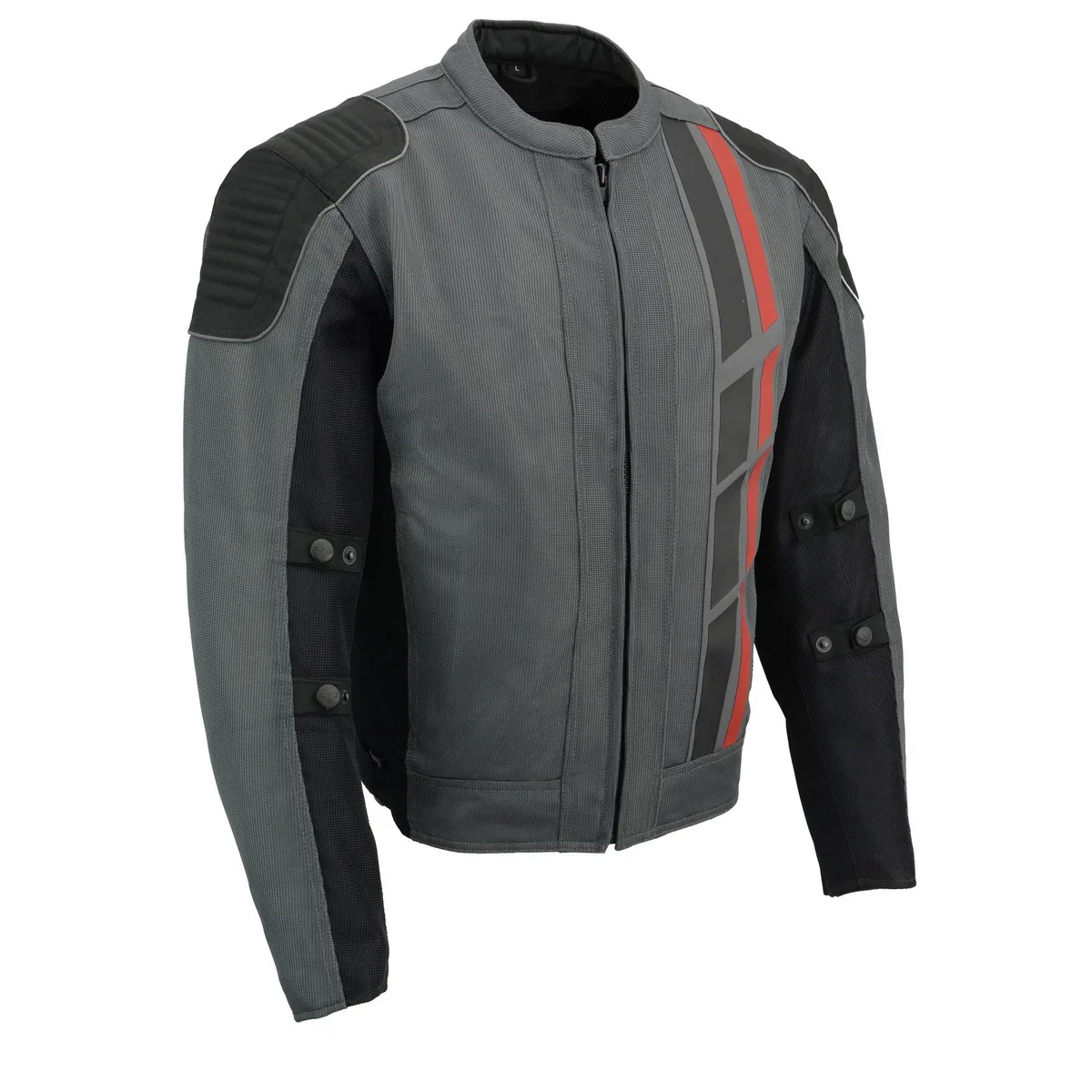 Image of Milwaukee Leather MPM1752 Men's Black/Grey Textile and Mesh Armored Motorcycle Biker Racing Jacket