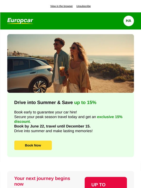 Exclusive summer deal: up 15% off!