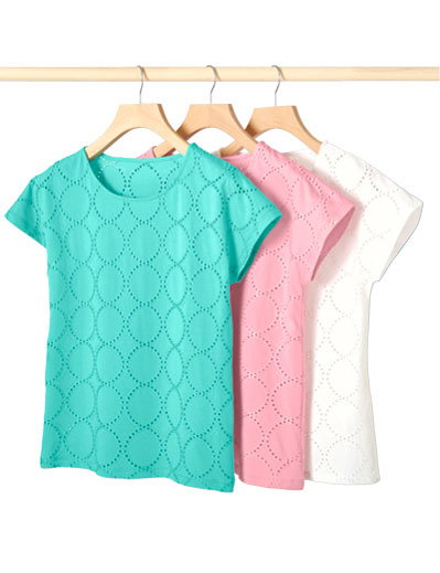 broderie anglaise detail t-shirt