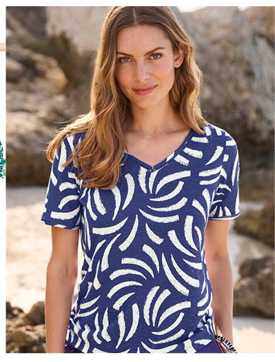 Print linen top