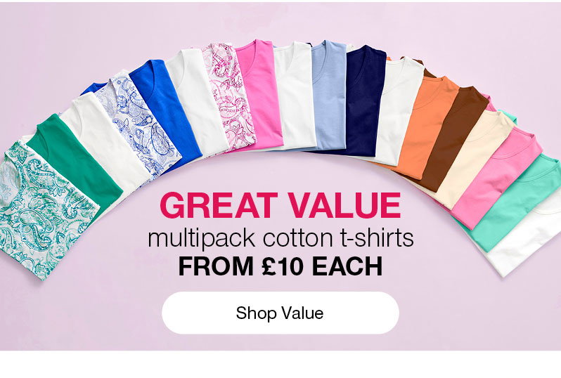 Great value multipack t-shirts from £10